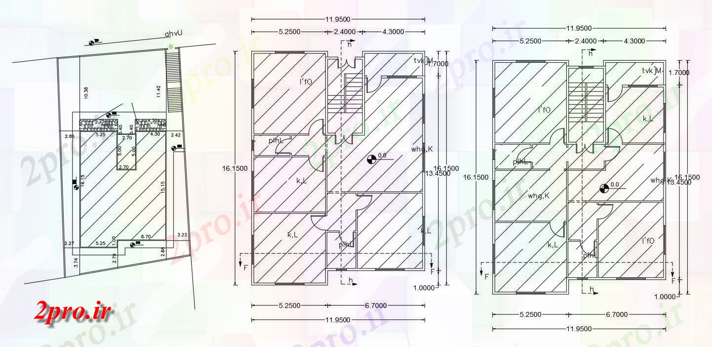 دانلود نقشه خانه های کوچک ، نگهبانی ، سازمانی - X 50 'طرحی خانه (حجم توطئه 195 میدان متری) 11 در 16 متر (کد155571)