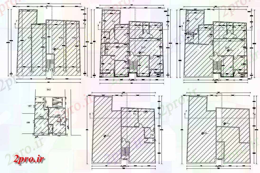 دانلود نقشه مسکونی  ، ویلایی ، آپارتمان  BHK آپارتمان   طرحی طبقه همکف با طرحی فروشگاه (کد155574)