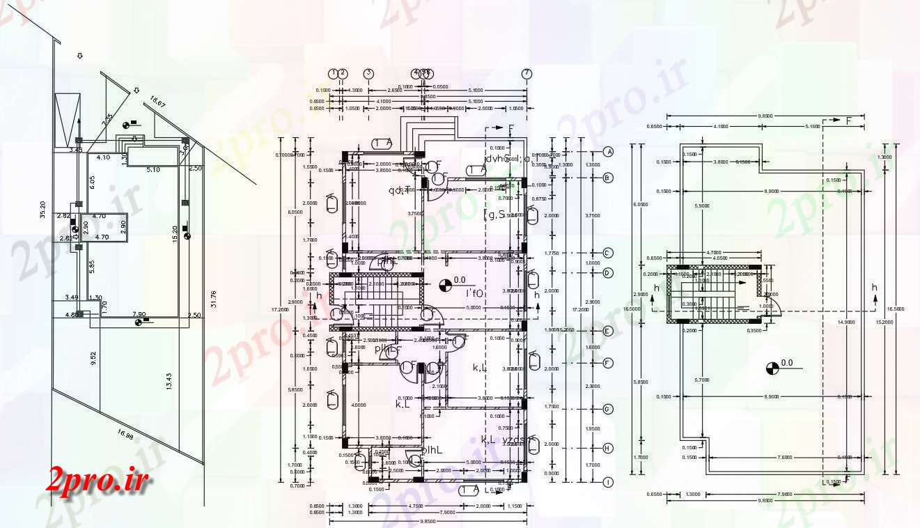 دانلود نقشه خانه های کوچک ، نگهبانی ، سازمانی - X 55 خانه (194 میدان محوطه حجم توطئه) 9 در 16 متر (کد155597)