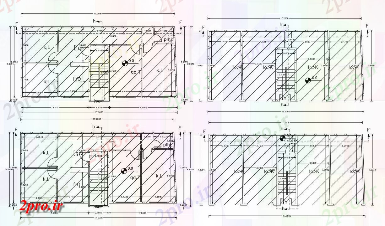 دانلود نقشه مسکونی  ، ویلایی ، آپارتمان  BHK طرحی آپارتمان   با طبقه همکف مغازه نشیمن (کد155609)