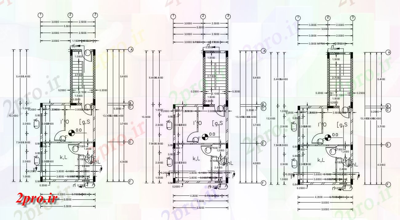 دانلود نقشه مسکونی  ، ویلایی ، آپارتمان  یکی کوچک آپارتمان   1 BHK طرحی طبقه طراحی (کد155627)