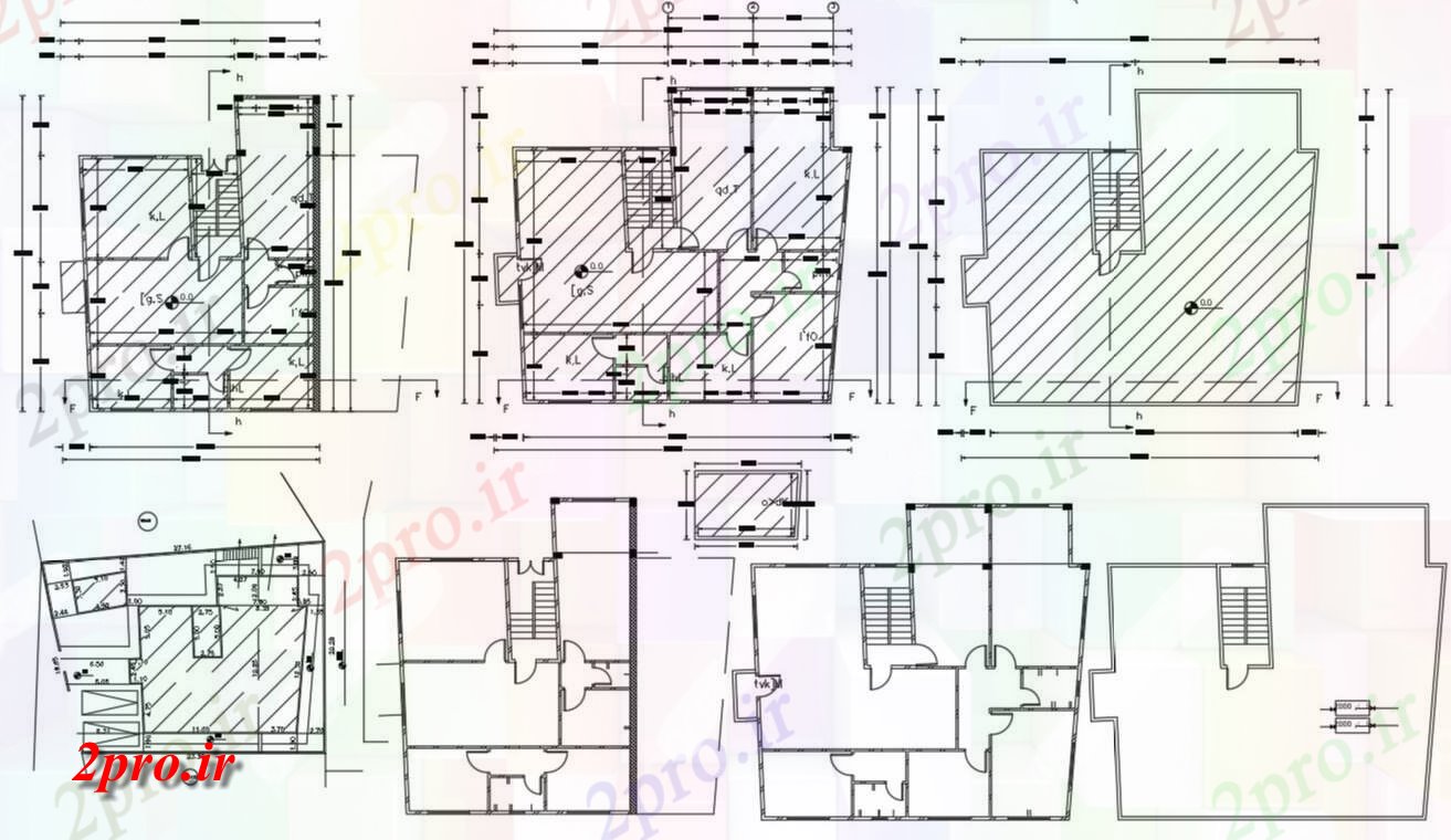 دانلود نقشه خانه های کوچک ، نگهبانی ، سازمانی - اتاق خواب طرحی خانه اتوکد 14 در 15 متر (کد155631)