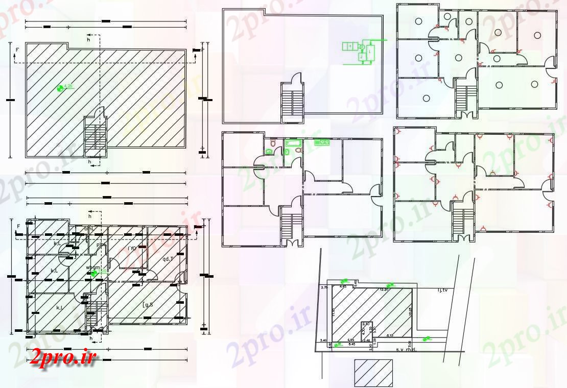 دانلود نقشه خانه های کوچک ، نگهبانی ، سازمانی - BHK خانه طبقه همکف 11 در 16 متر (کد155641)