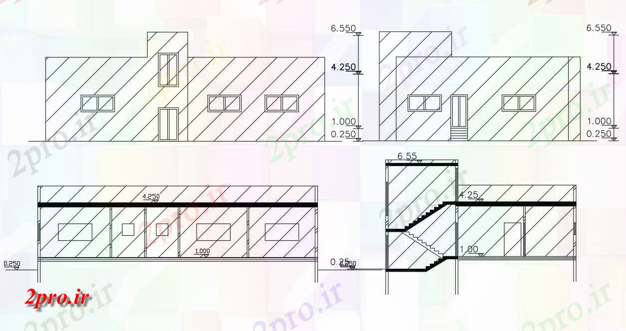 دانلود نقشه خانه های کوچک ، نگهبانی ، سازمانی - طبقه همکف ساختمان خانه (کد155642)