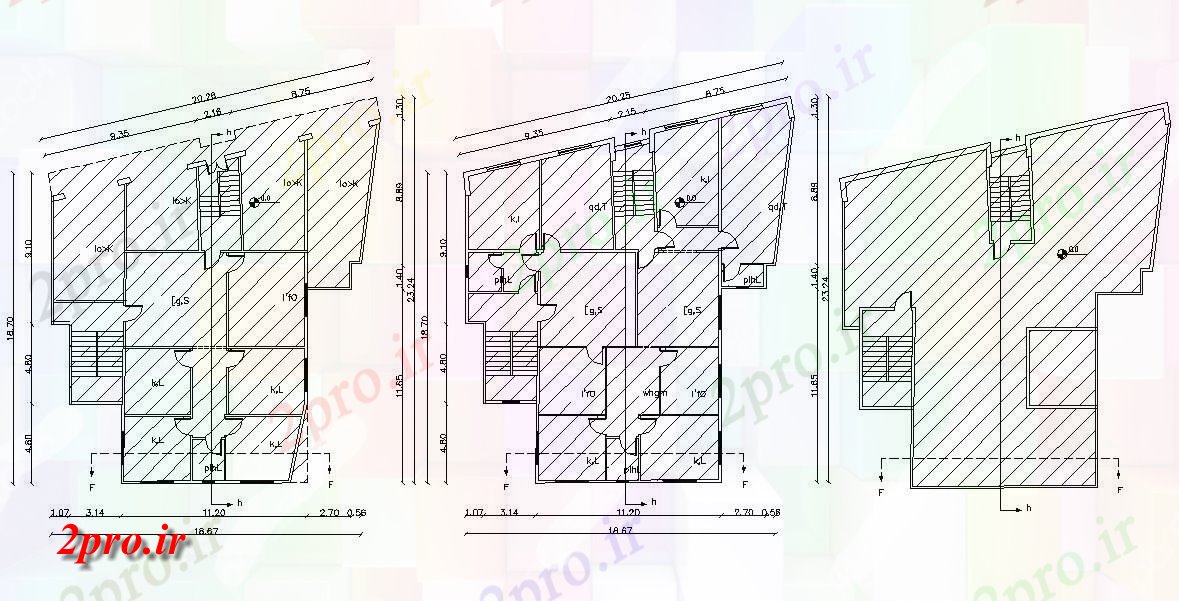 دانلود نقشه مسکونی  ، ویلایی ، آپارتمان  همه طرحی های طبقه از و تجاری مسکونی  (کد155643)