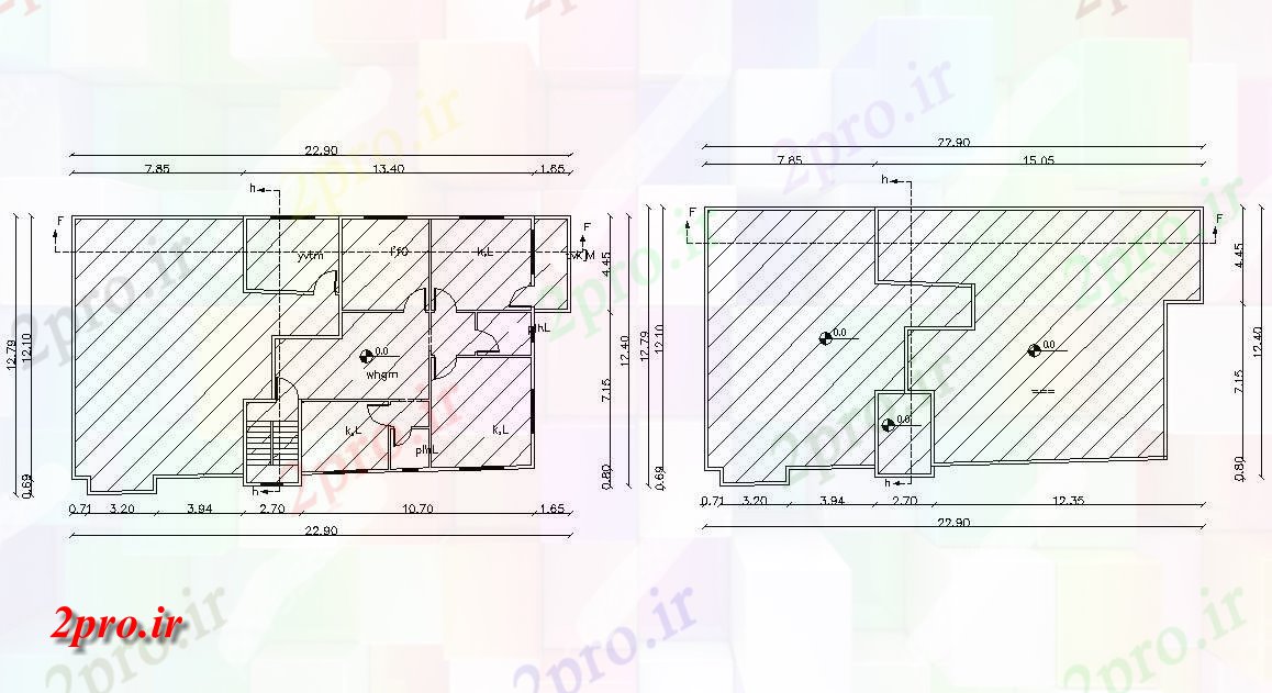 دانلود نقشه مسکونی  ، ویلایی ، آپارتمان   پنت هاوس طراحی با تراس طرحی طبقه  (کد155653)