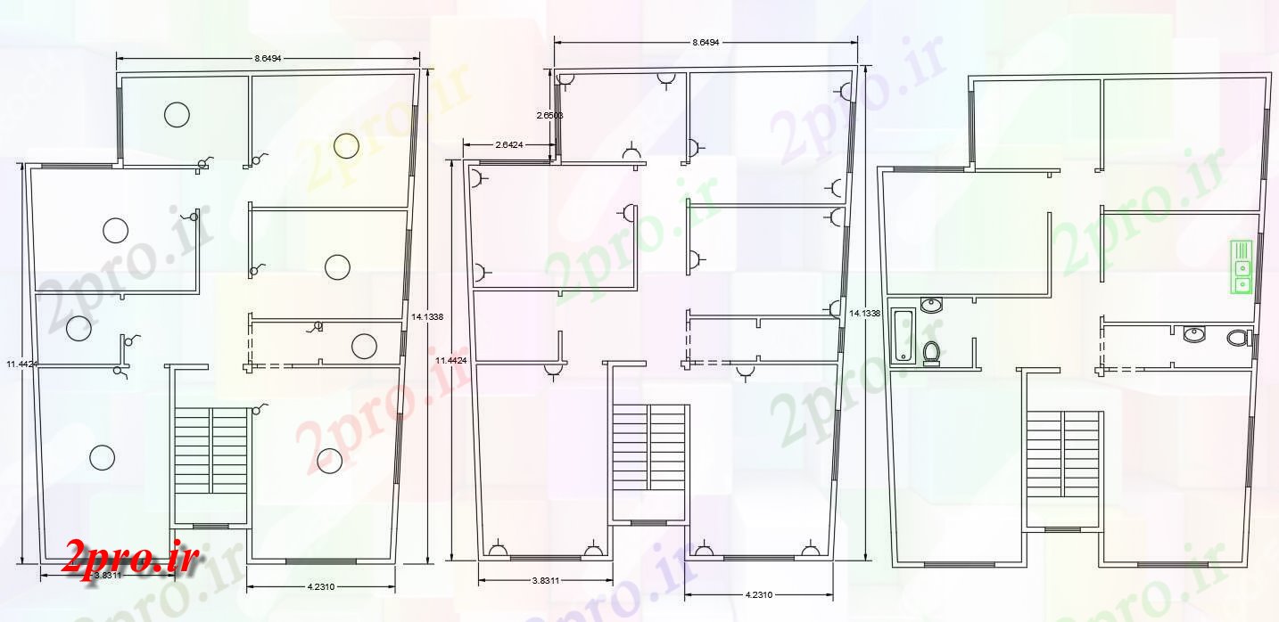 دانلود نقشه مسکونی  ، ویلایی ، آپارتمان  فوت مربع آپارتمان   ویلا برق طراحی (کد155667)