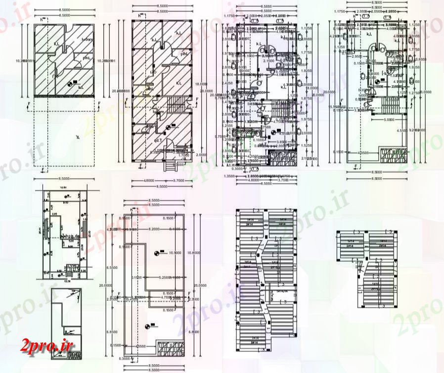 دانلود نقشه خانه های کوچک ، نگهبانی ، سازمانی - طرحی خانه برای 26 'X 32' حجم توطئه به 8 در 20 متر (کد155699)