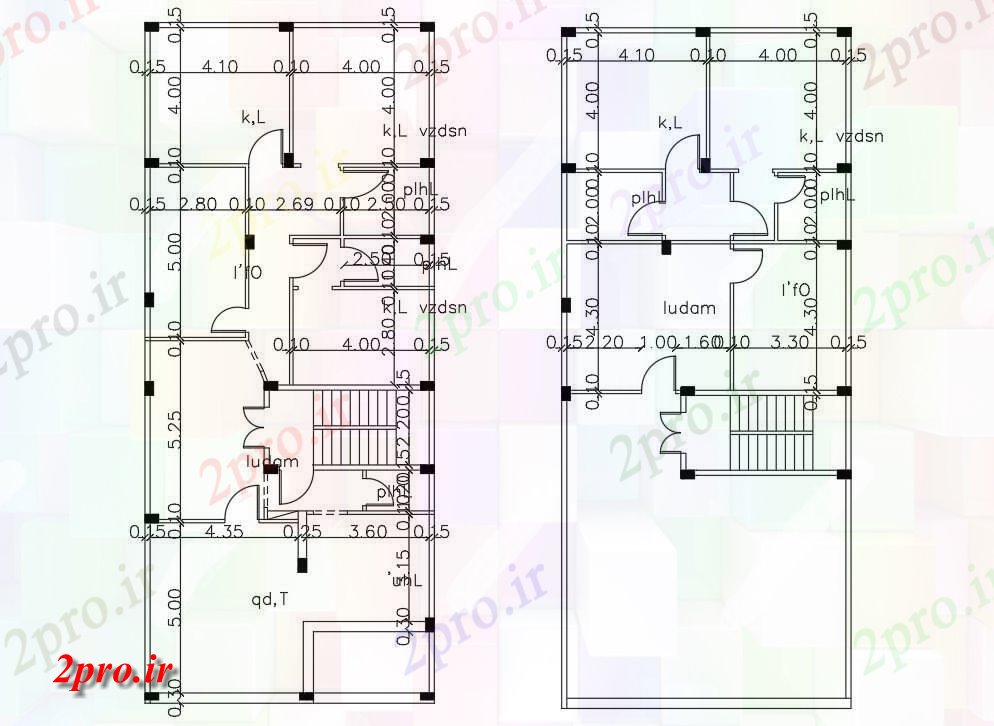 دانلود نقشه خانه های کوچک ، نگهبانی ، سازمانی - فوت مربع خانه طرحی 8 در 14 متر (کد155700)