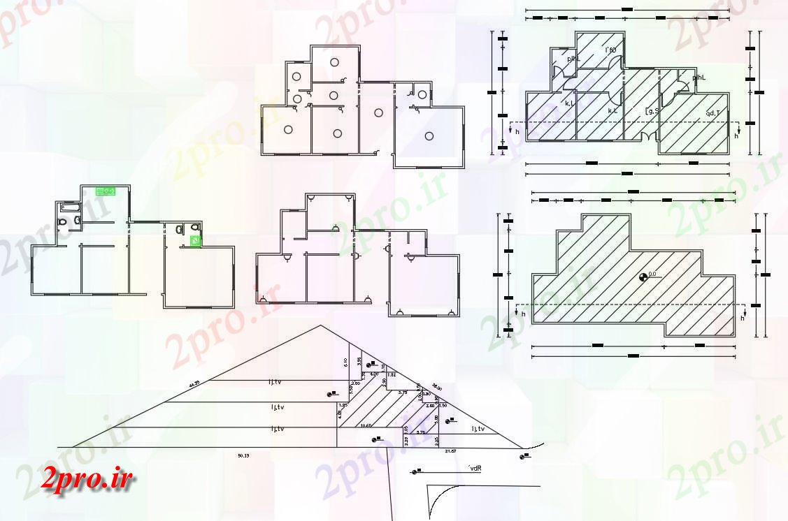 دانلود نقشه خانه های کوچک ، نگهبانی ، سازمانی - BHK خانه طبقه همکف طرحی 9 در 16 متر (کد155706)