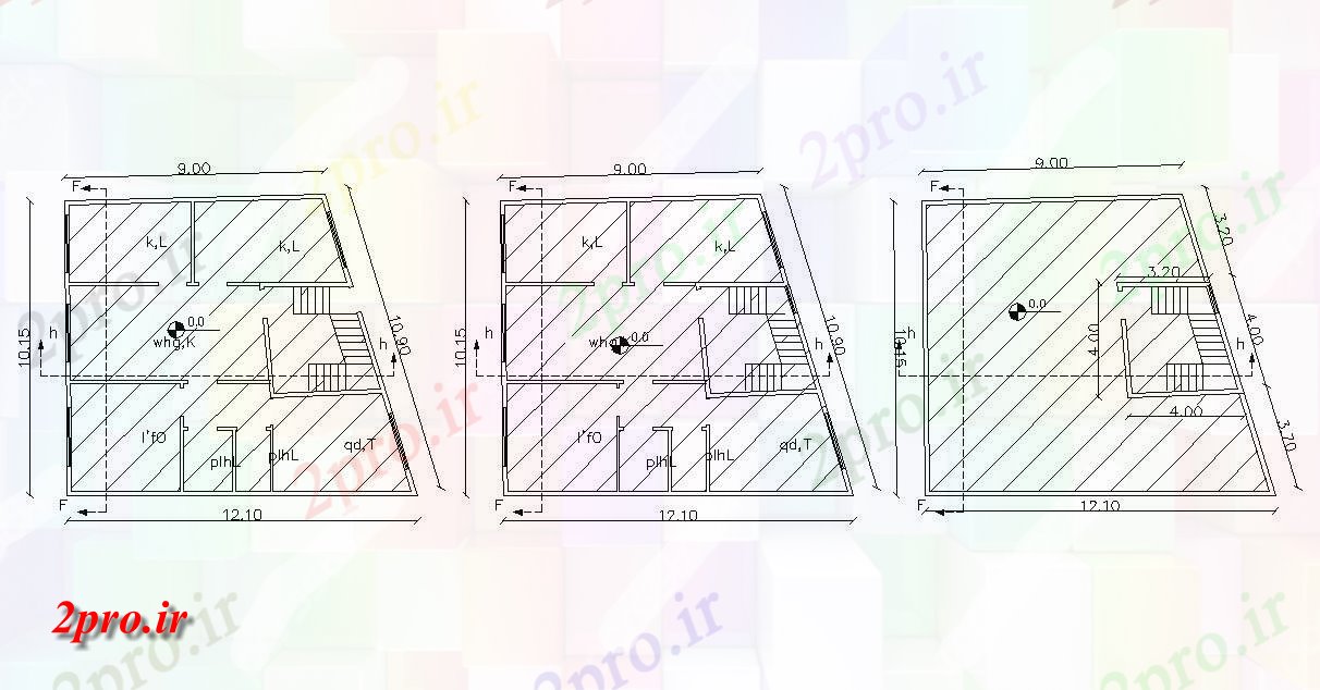 دانلود نقشه مسکونی  ، ویلایی ، آپارتمان  یک واحد آپارتمان   طرحی با ابعاد (کد155713)