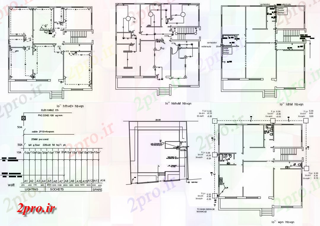 دانلود نقشه خانه های کوچک ، نگهبانی ، سازمانی - توسط 45 فوت خانه مدرن 14 در 14 متر (کد155728)