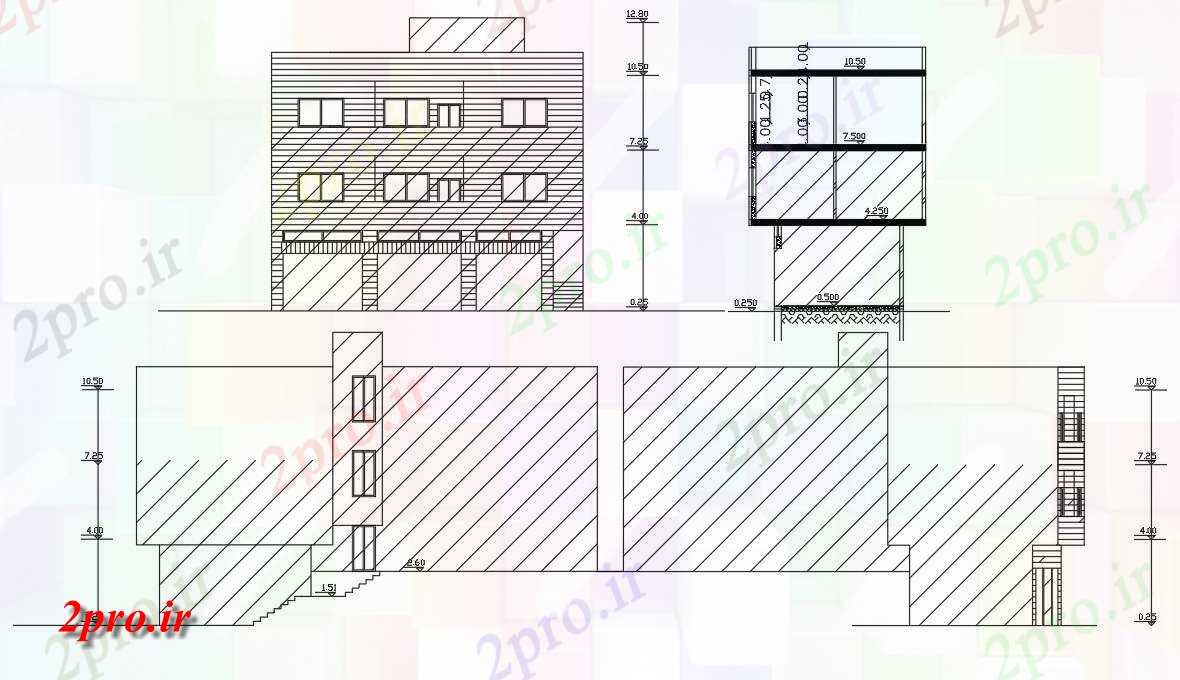 دانلود نقشه مسکونی  ، ویلایی ، آپارتمان  آپارتمان و طبقه همکف در فروشگاه طراحی ساختمان  (کد155737)