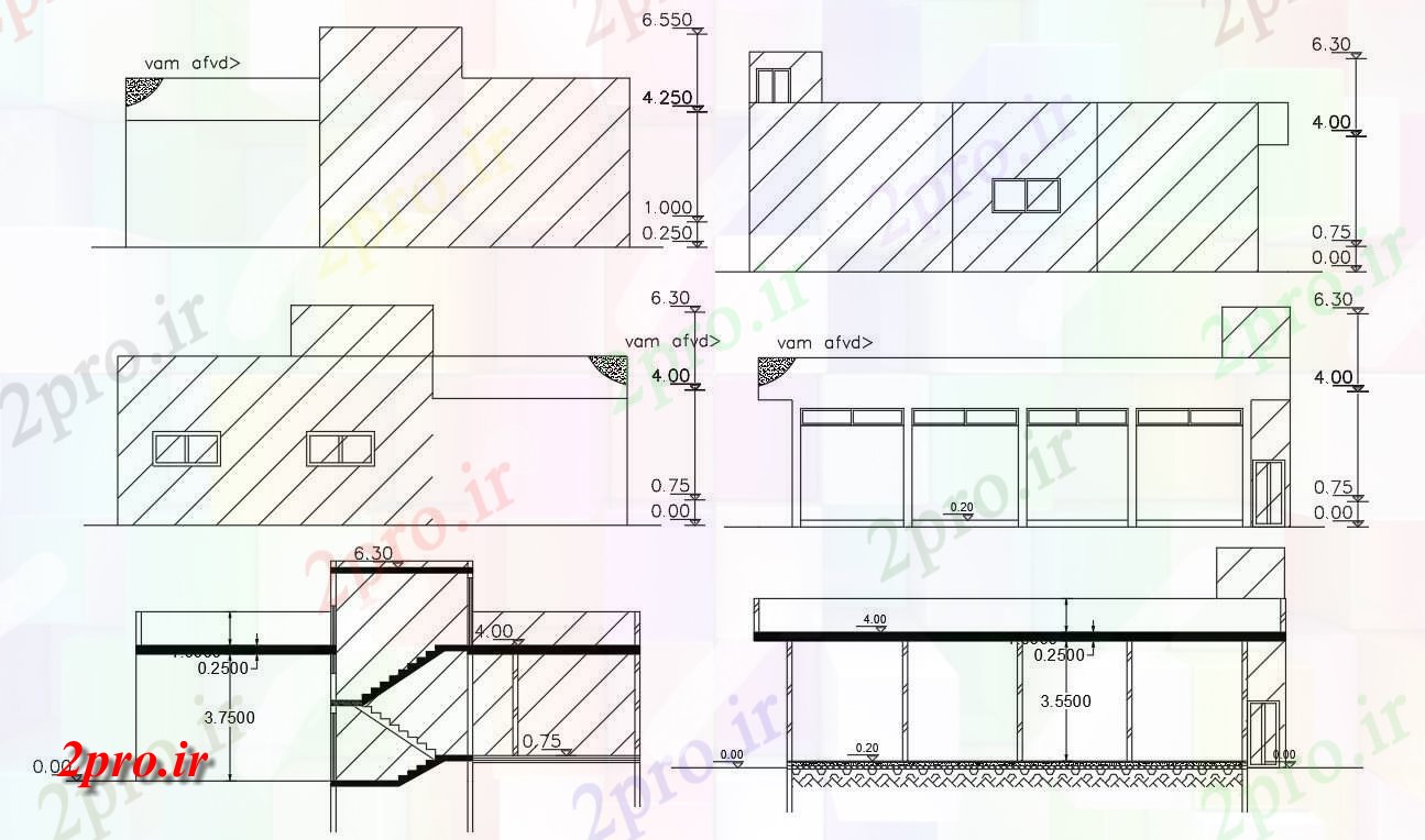 دانلود نقشه مسکونی  ، ویلایی ، آپارتمان  جبهه جانبی فروشگاه با ساختمان خانه (کد155740)