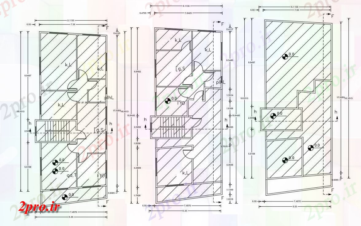 دانلود نقشه مسکونی  ، ویلایی ، آپارتمان  فوت مربع 3 BHK خانه طرحی آپارتمان   (کد155760)