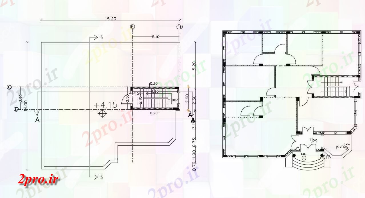 دانلود نقشه خانه های کوچک ، نگهبانی ، سازمانی - میدان محوطه خانه طبقه همکف طرحی 14 در 15 متر (کد155768)