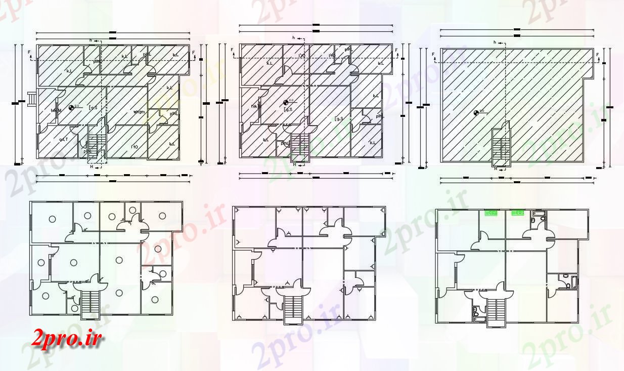 دانلود نقشه خانه های کوچک ، نگهبانی ، سازمانی - X 65 خانه 15 در 19 متر (کد155772)