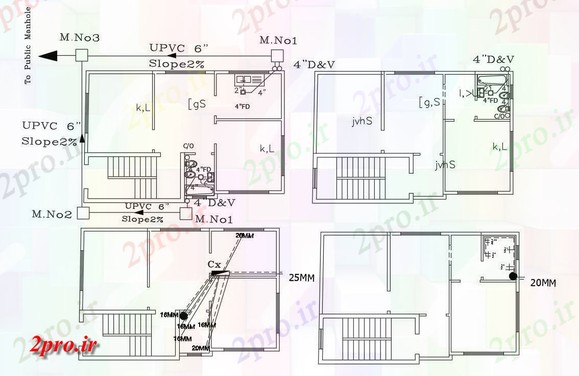 دانلود نقشه خانه های کوچک ، نگهبانی ، سازمانی - X 32 فوت حجم توطئه خانه طراحی نشیمن 6 در 9 متر (کد155797)