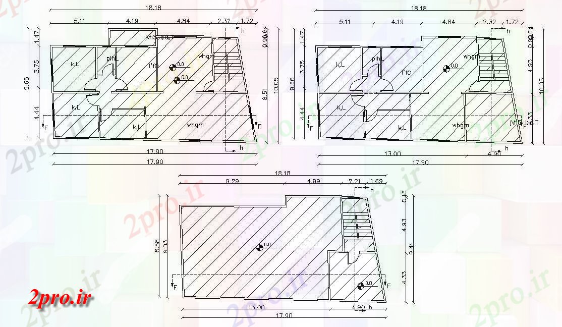 دانلود نقشه خانه های کوچک ، نگهبانی ، سازمانی - همه طرحی طبقه مسکونی ویلایی طراحی 9 در 18 متر (کد155799)