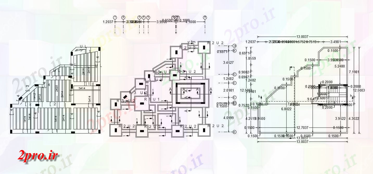 دانلود نقشه جزئیات ستون فوت مربع خانه طرحی ساخت و ساز  (کد155803)