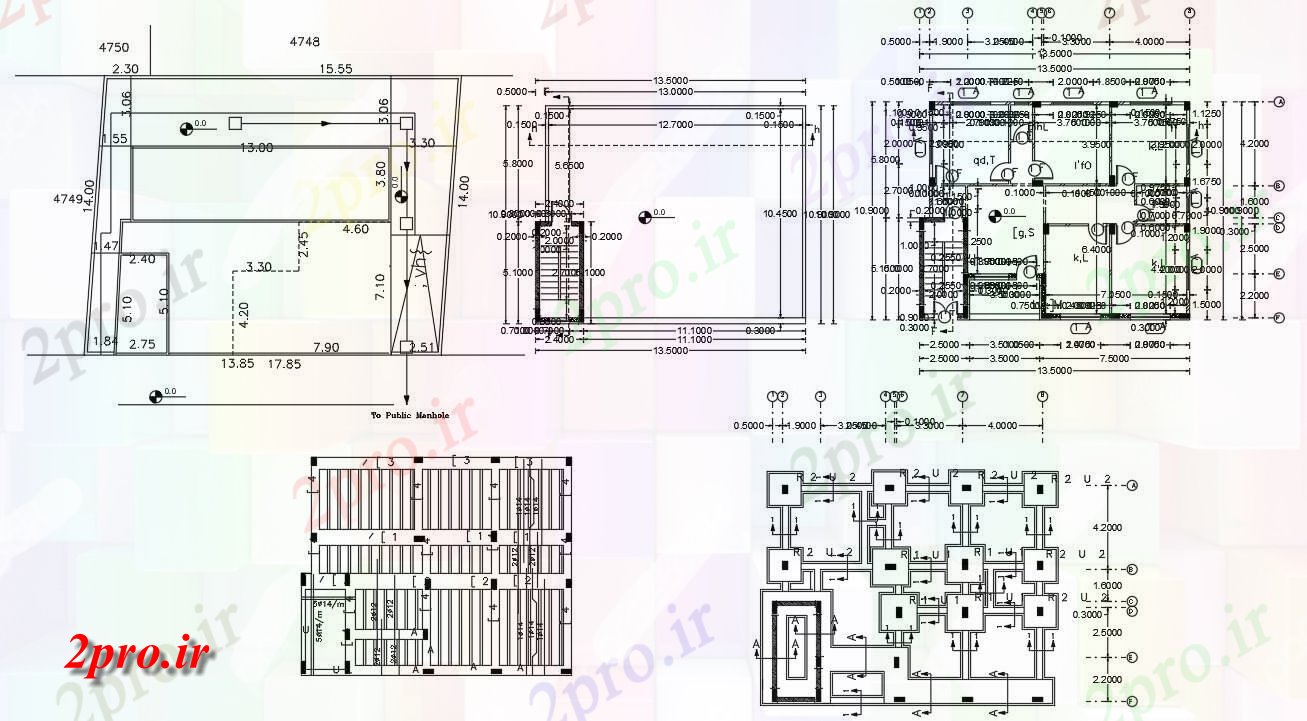 دانلود نقشه خانه های کوچک ، نگهبانی ، سازمانی - X 42 طرحی خانه 10 در 13 متر (کد155809)