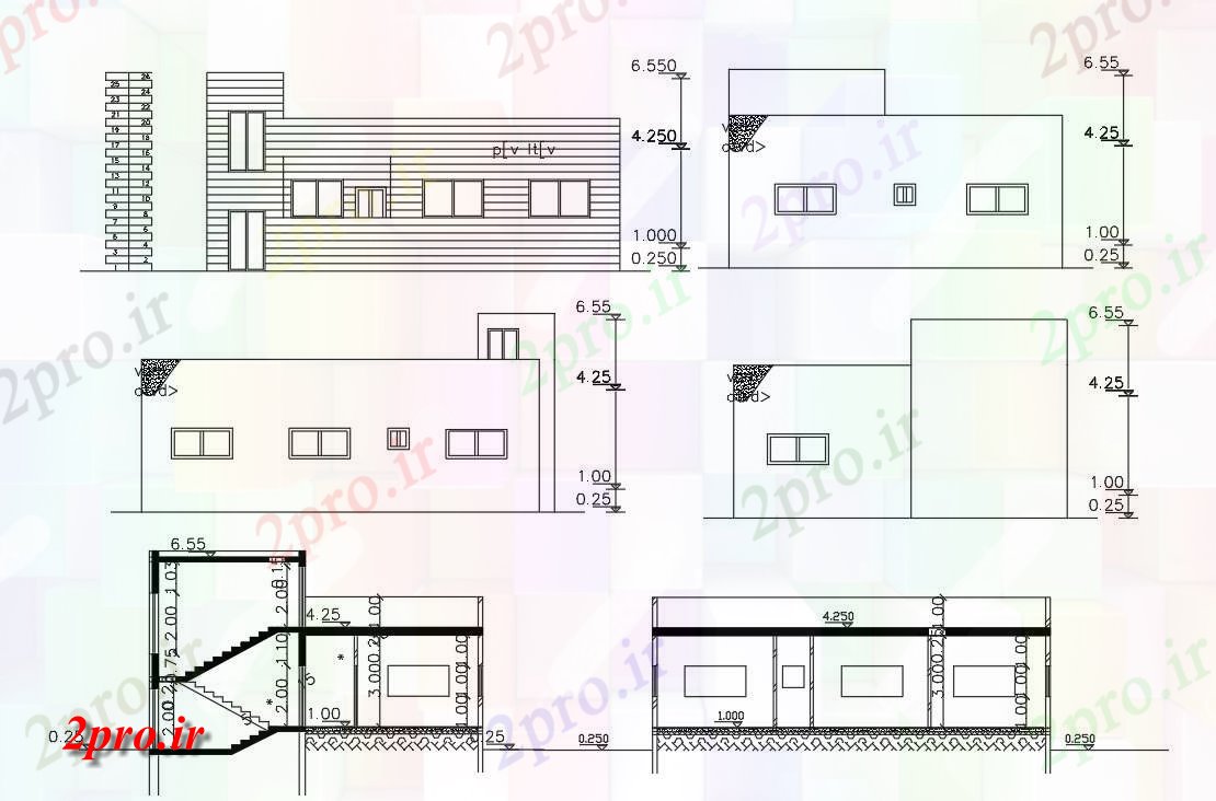 دانلود نقشه خانه های کوچک ، نگهبانی ، سازمانی - معماری اتوکد ساختمان خانه (کد155816)