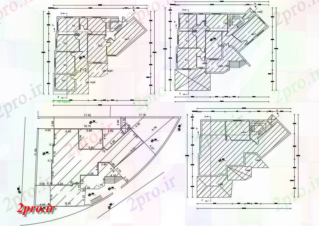 دانلود نقشه خانه های کوچک ، نگهبانی ، سازمانی - معماری مدرن ویلایی 20 در 22 متر (کد155824)