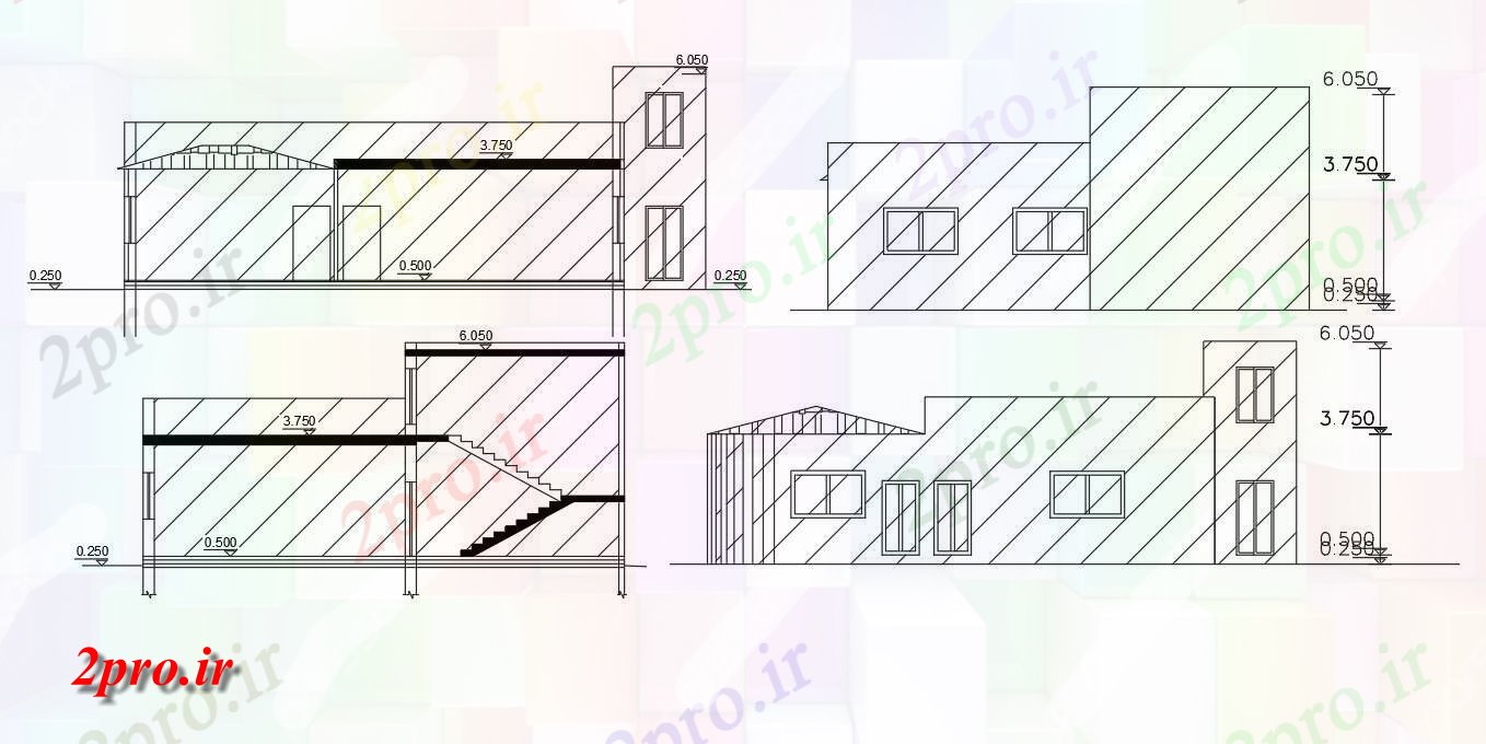 دانلود نقشه خانه های کوچک ، نگهبانی ، سازمانی - فوت مربع ساختمان خانه (کد155826)