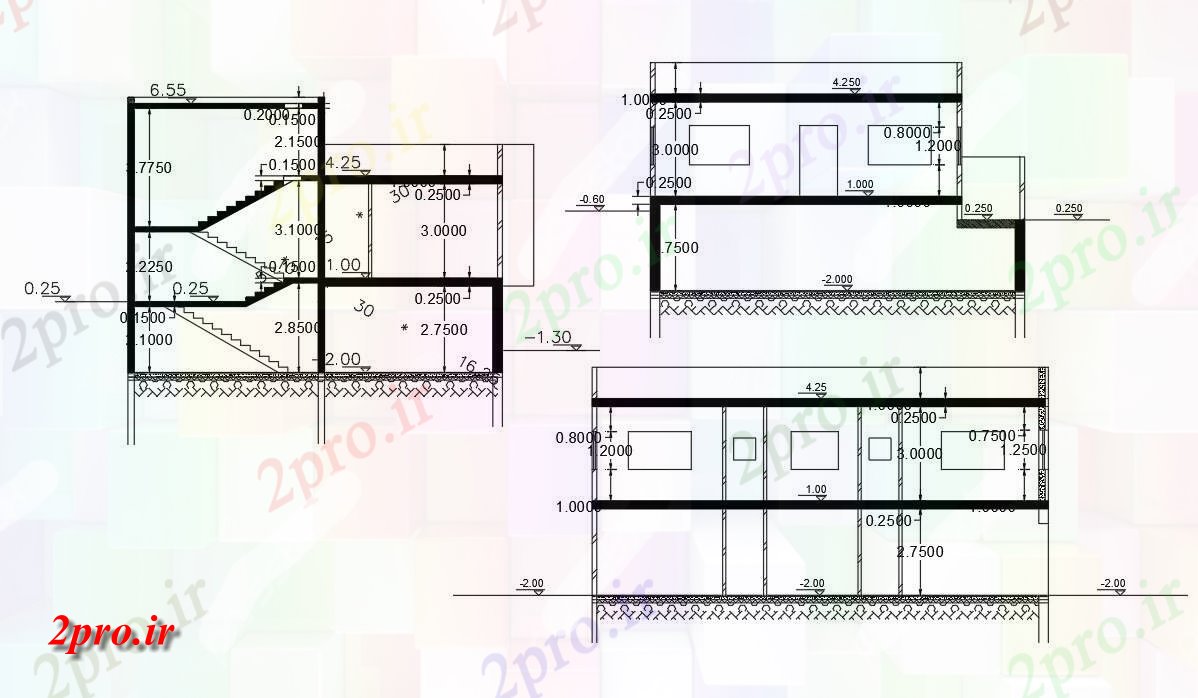 دانلود نقشه خانه های کوچک ، نگهبانی ، سازمانی - خانه بخش با اتوکد ابعاد (کد155832)