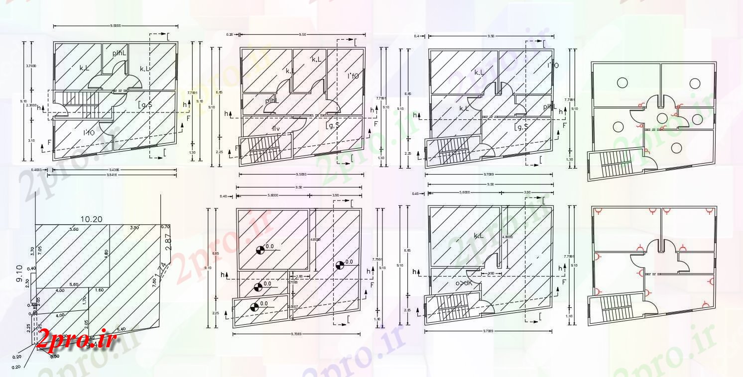 دانلود نقشه خانه های کوچک ، نگهبانی ، سازمانی - X 30 فوت طرحی خانه اتوکد 9 در 9 متر (کد155835)