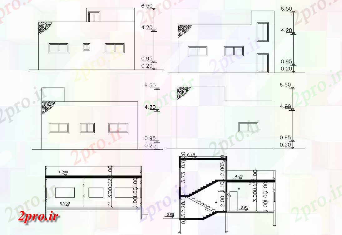 دانلود نقشه خانه های کوچک ، نگهبانی ، سازمانی - فوت مربع ساختمان خانه طراحی به  (کد155860)