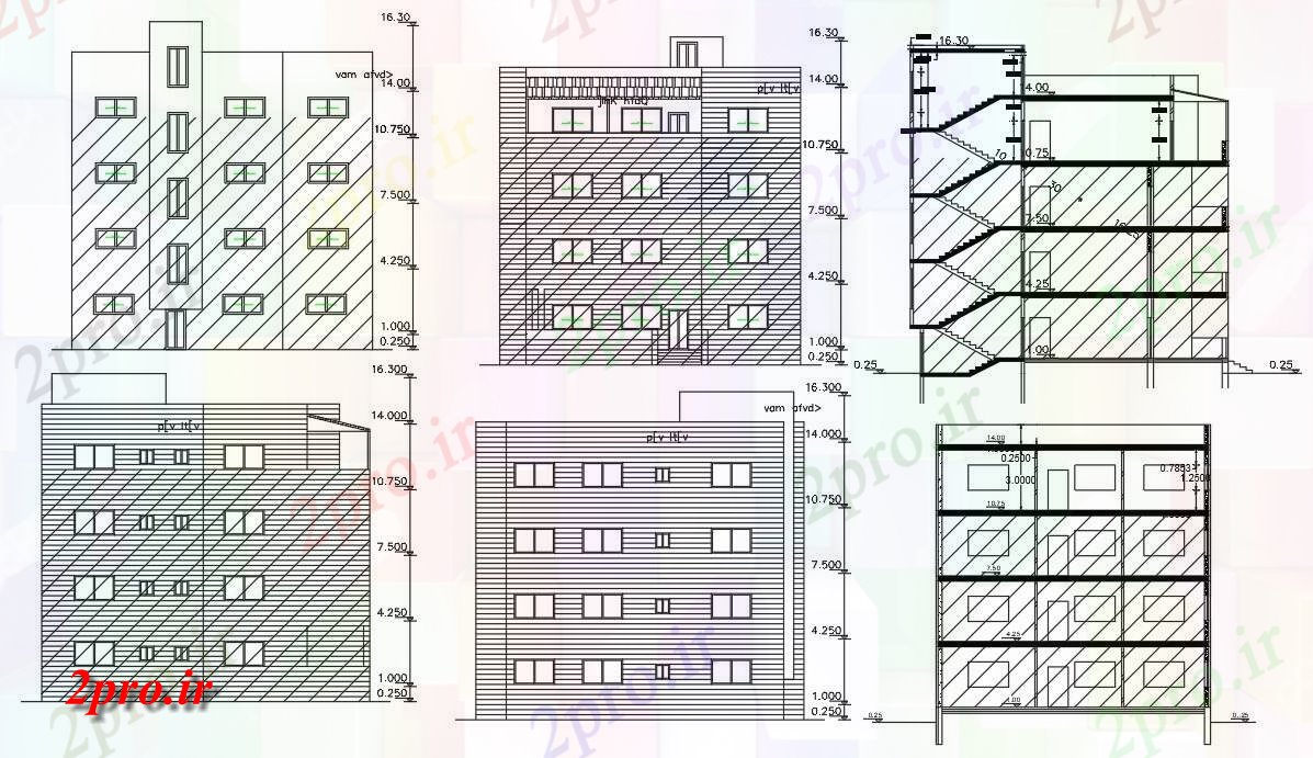 دانلود نقشه مسکونی  ، ویلایی ، آپارتمان  سطح آپارتمان   طراحی ساختمان  اتوکد (کد155864)