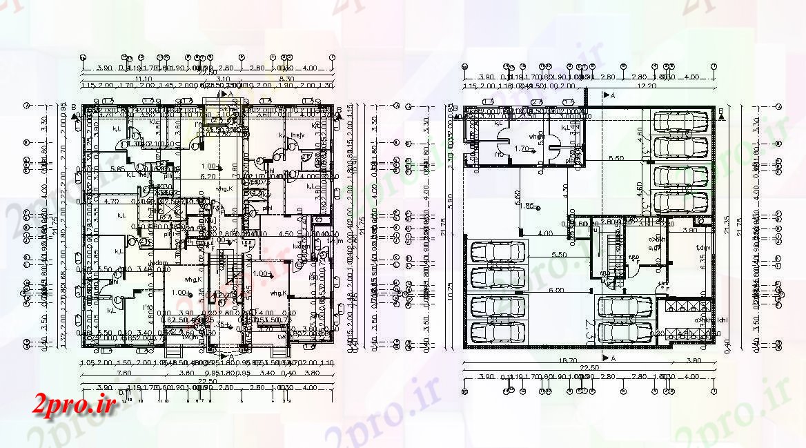 دانلود نقشه خانه های کوچک ، نگهبانی ، سازمانی - کار مسکونی خانه طرحی 21 در 22 متر (کد155873)