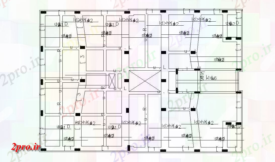 دانلود نقشه جزئیات پایه خانه مسکونی سازه طرحی   (کد155883)