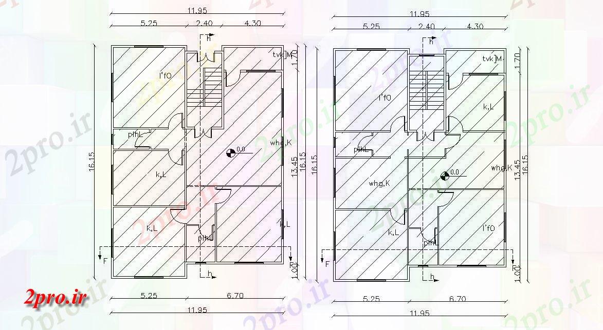 دانلود نقشه خانه های کوچک ، نگهبانی ، سازمانی - طرحی طبقه نشیمن ویلایی خانه 11 در 16 متر (کد155900)