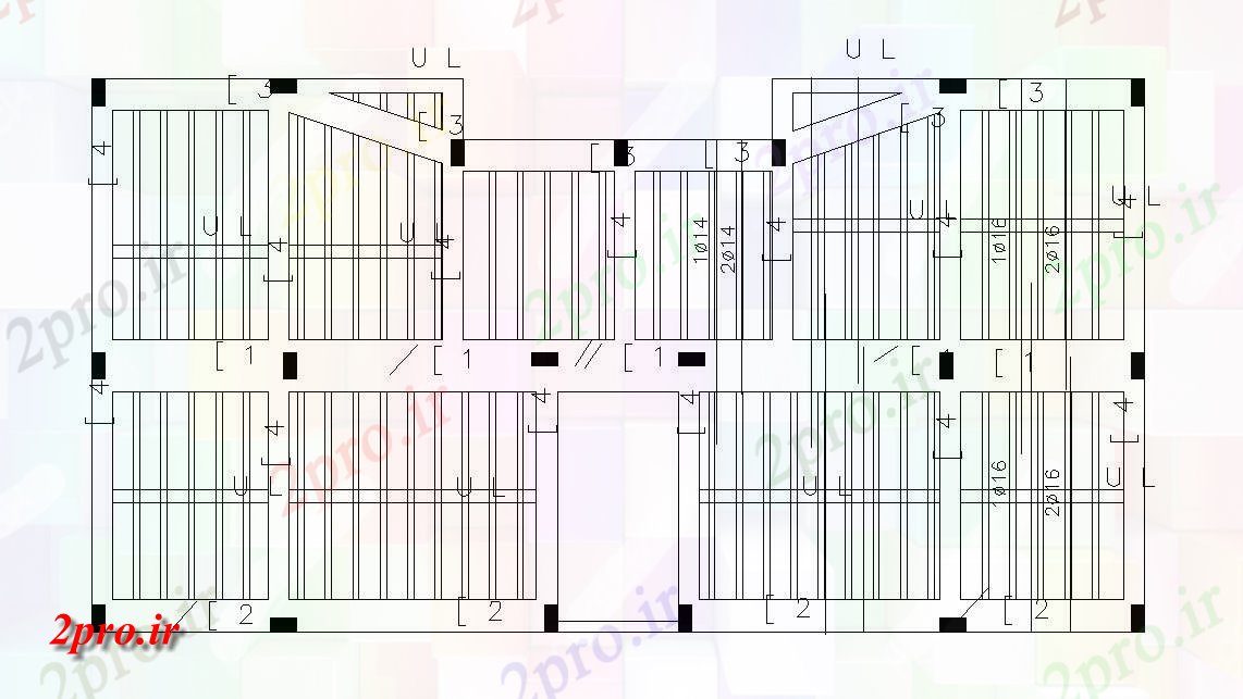 دانلود نقشه جزئیات پایه موج نو نوار ساختار طرحی بندی  (کد155904)