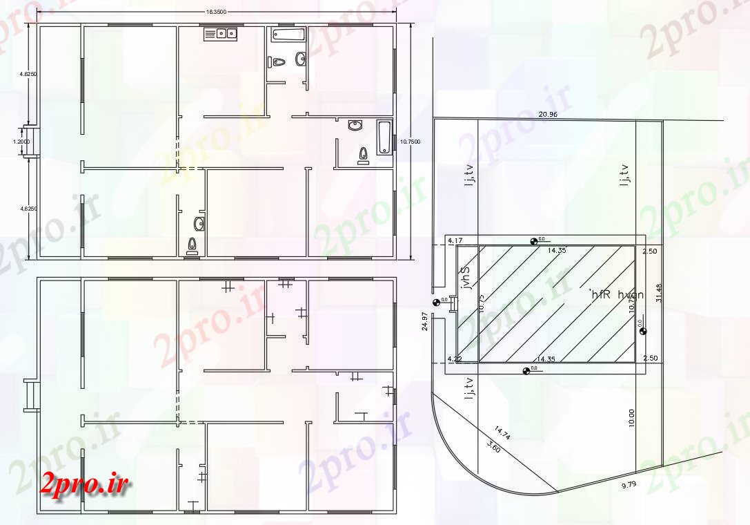 دانلود نقشه مسکونی ، ویلایی ، آپارتمان BHK خانه طبقه همکف طرحی با نشیمن دان 10 در 16 متر (کد155918)