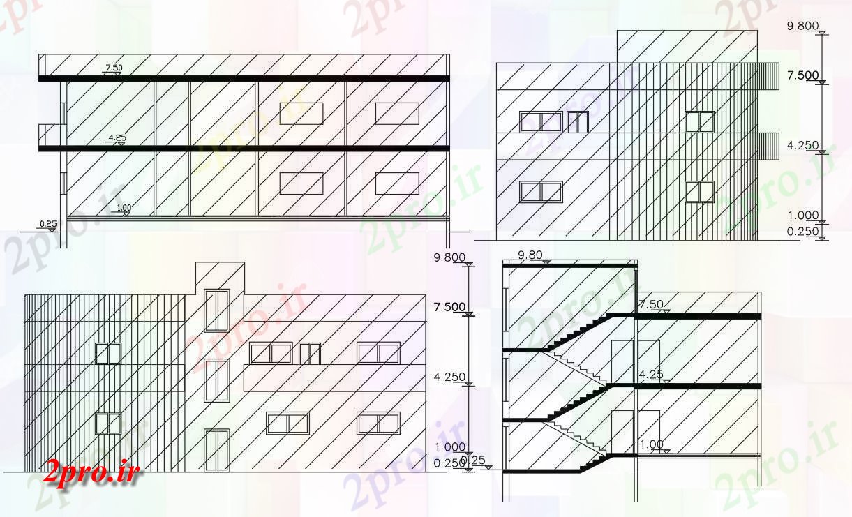دانلود نقشه مسکونی  ، ویلایی ، آپارتمان  طبقه خانه آپارتمان   طراحی ساختمان  (کد155948)