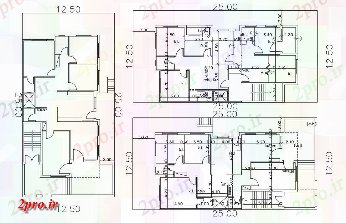 دانلود نقشه خانه های کوچک ، نگهبانی ، سازمانی - X 50 متر اندازه پلات خانه طراحی 10 در 19 متر (کد155950)