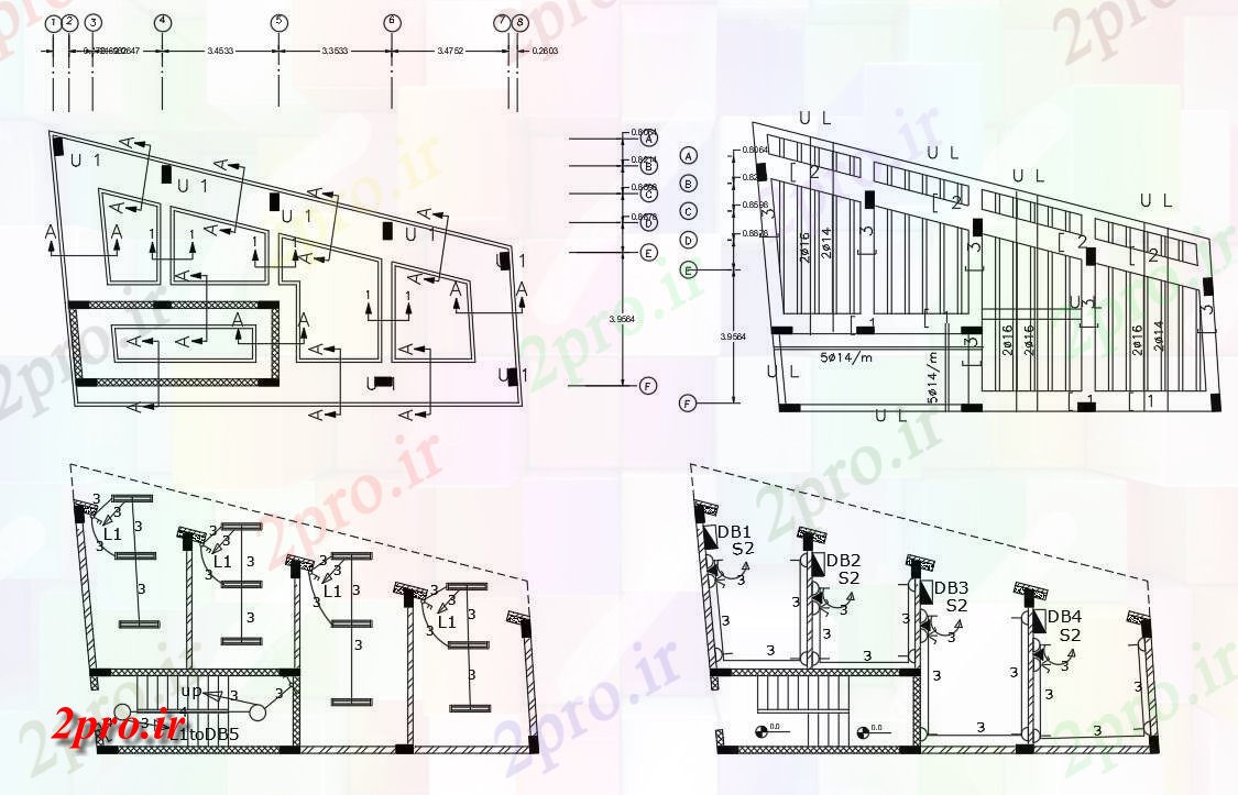 دانلود نقشه خانه های کوچک ، نگهبانی ، سازمانی - فروشگاه با ساخت و ساز خانه و برنامه ریزی طرحی برق (کد155962)