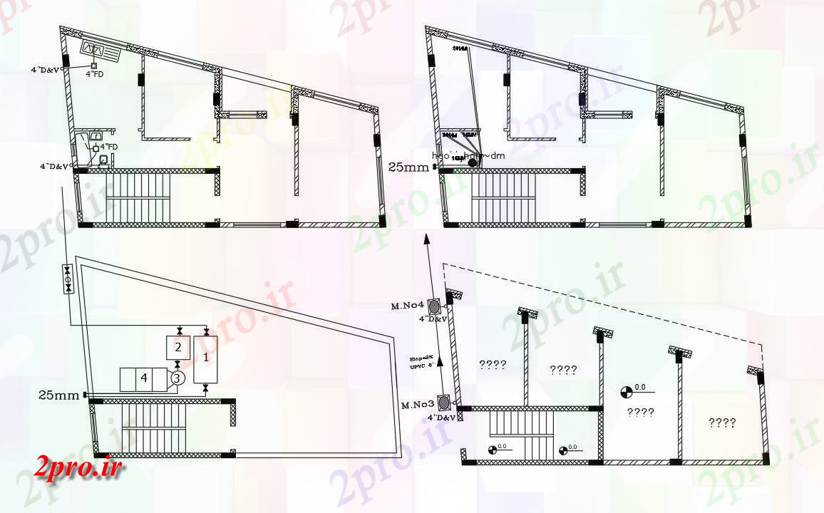 دانلود نقشه خانه های کوچک ، نگهبانی ، سازمانی - خانه با مغازه در طبقه همکف لوله کشی طراحی 8 در 13 متر (کد155966)