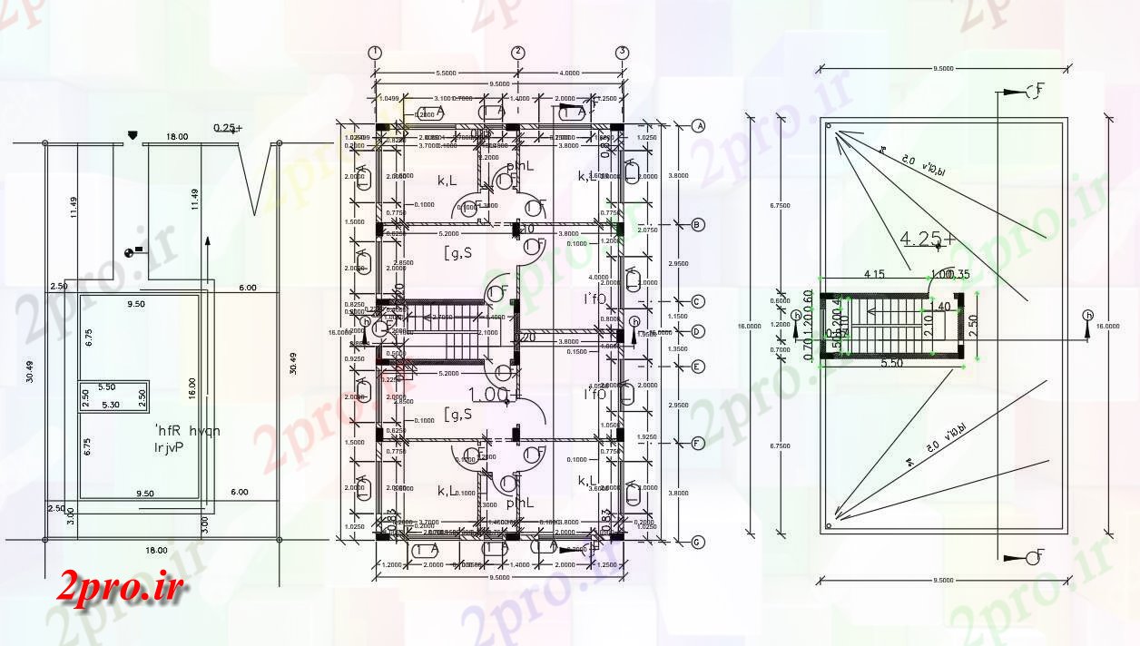 دانلود نقشه خانه های کوچک ، نگهبانی ، سازمانی - BHK آپارتمان نمونه طرحی طبقه با اد طراحی 9 در 16 متر (کد155970)