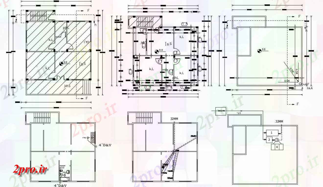 دانلود نقشه خانه های کوچک ، نگهبانی ، سازمانی - طرحی طبقه G + 1 خانه 11 در 14 متر (کد155974)