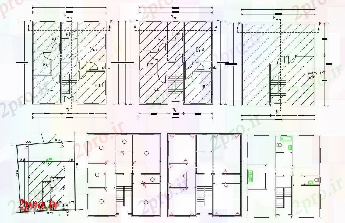 دانلود نقشه مسکونی  ، ویلایی ، آپارتمان  توسط 36 پا آپارتمان   خوشه طرحی با برق طراحی (کد155982)
