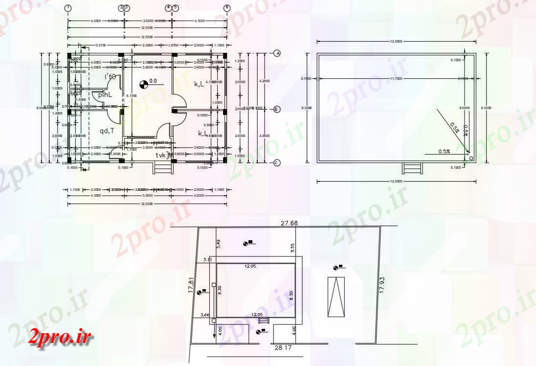 دانلود نقشه خانه های کوچک ، نگهبانی ، سازمانی - X 40 خانه 2 اتاق خواب طراحی 8 در 12 متر (کد155983)