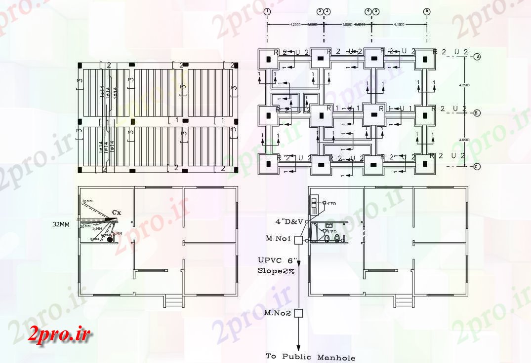 دانلود نقشه خانه های کوچک ، نگهبانی ، سازمانی - طرحی کار فوت مربع خانه 8 در 12 متر (کد155984)