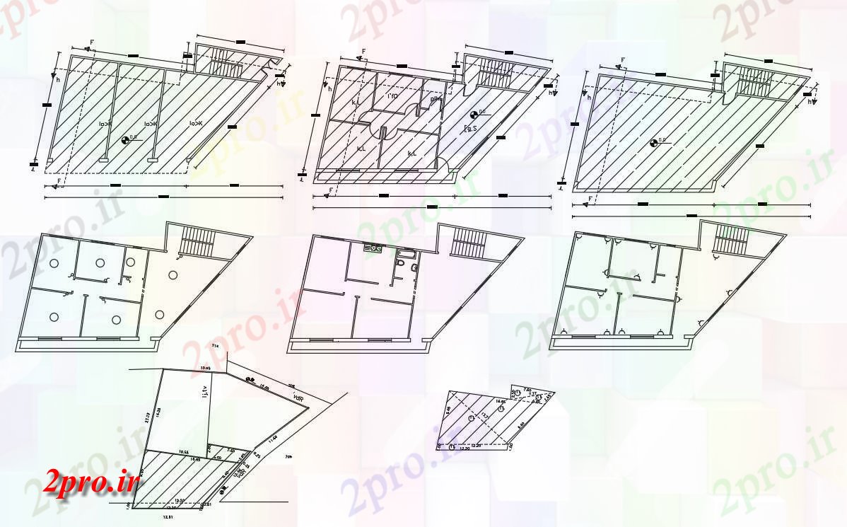دانلود نقشه مسکونی  ، ویلایی ، آپارتمان  BHK آپارتمان   طرحی طبقه خانه (کد155995)