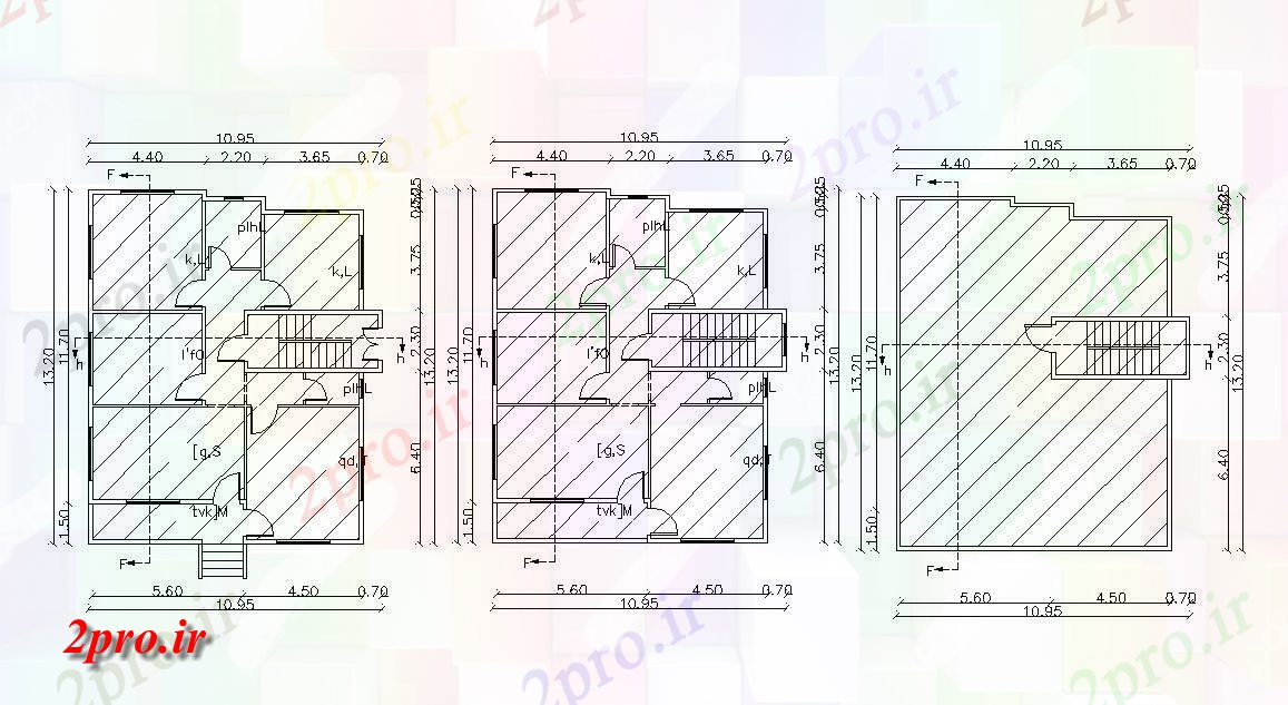 دانلود نقشه خانه های کوچک ، نگهبانی ، سازمانی - X 42 مجلس طرحی طبقه 10 در 13 متر (کد156005)