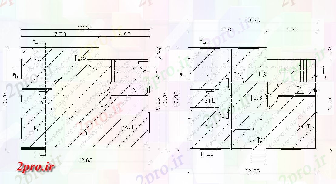 دانلود نقشه خانه های کوچک ، نگهبانی ، سازمانی - معماری خانه طرحی برای 32 فوت 40 فوت اندازه پلات 10 در 12 متر (کد156009)