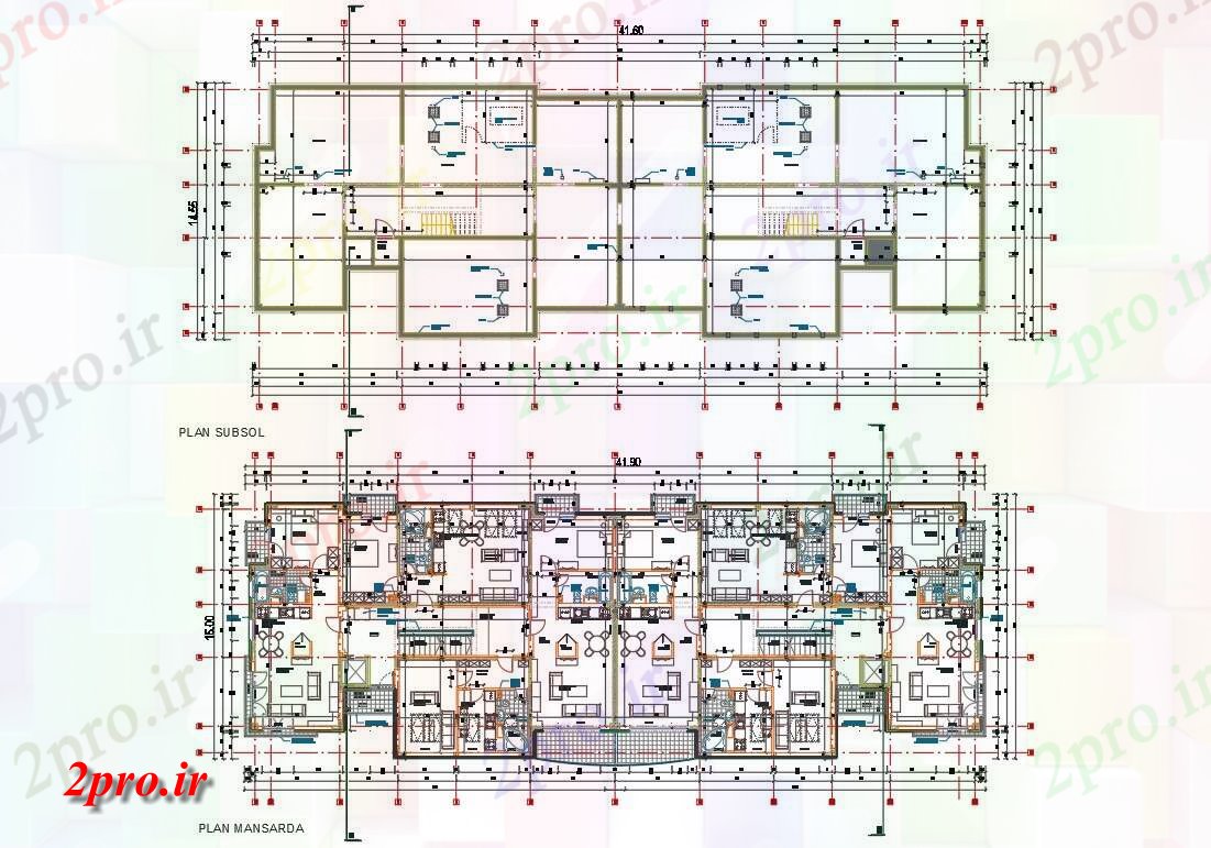دانلود نقشه مسکونی  ، ویلایی ، آپارتمان  BHK معماری آپارتمان   طرحی طبقه نشیمن (کد156013)